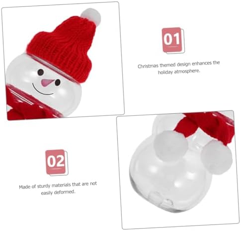 12 Set Snowman Shaped Juice Bottles with Scarves and Hats
