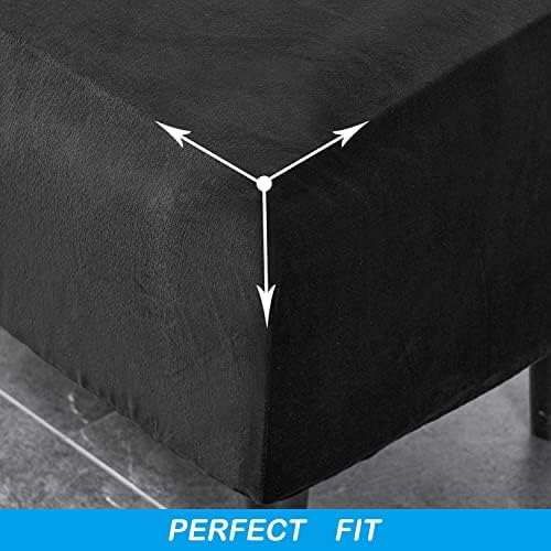 OBCREAT Velvet Ottoman Slipcover - Black