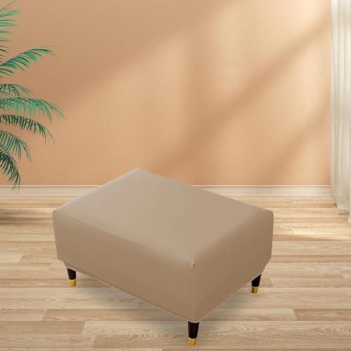 LUXRUB Waterproof PU Leather Ottoman Cover