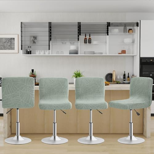 Gollense Stretch Bar Stool Covers with Backs 4 Pack