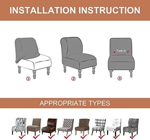 Eco-Ancheng Removable Armless Chair Slipcover
