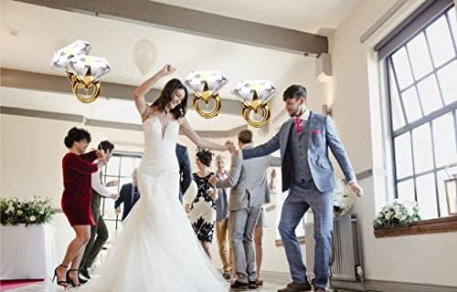 2Pcs Diamond Ring Balloons for Wedding and Party Decorations