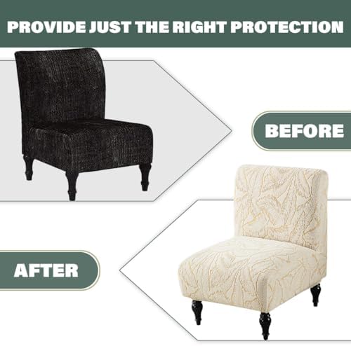 Buenanir Armless Accent Chair Cover Slipcover for Living Room Dining Hotel Yellow