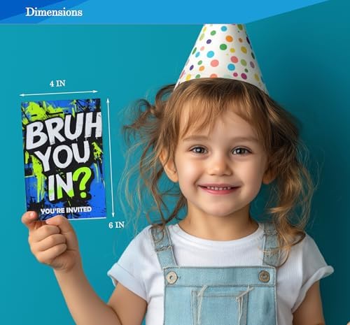 Brother You in Birthday Invitations for Boys 4x6 30 Sets with Envelopes