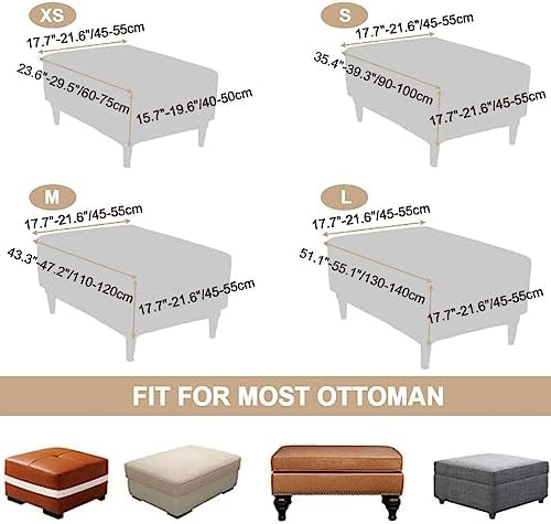 Bifaunvogel Rectangle Folding Ottoman Cover with Elastic Bottom S Pink