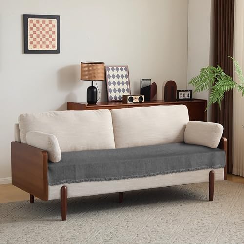 ALIECOM Chenille Sofa Slipcover with Tassel Boho Design