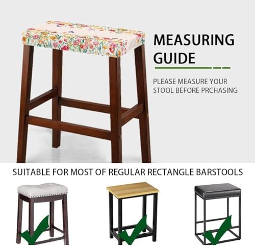 Luarisgur Rectangle Stool Covers Set of 2 for Bar Stools