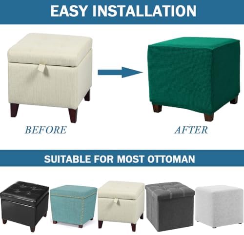 Daunkang Square Ottoman Slipcover with Elastic Bottom