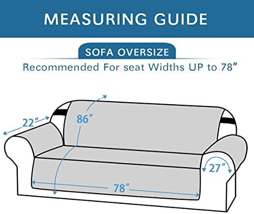 HVERSAILTEX Reversible Sofa Slipcover Water Resistant 2 Elastic Straps Ivory Beige