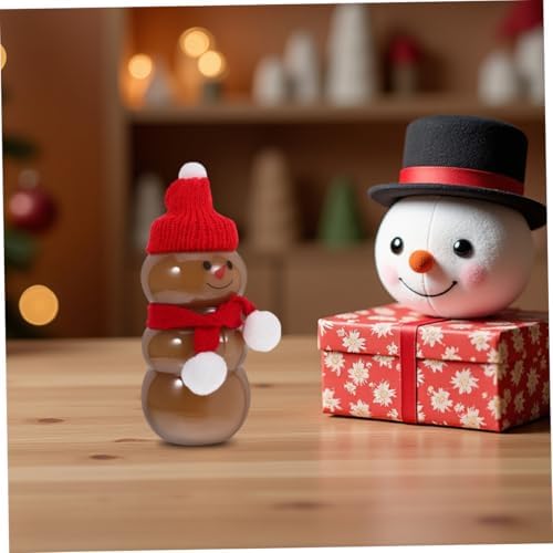 12 Set Snowman Juice Bottles With Mini Scarves Hat