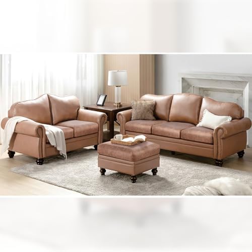 Fuloon Stretch Seat Cushion Covers Brown 2 Pcs