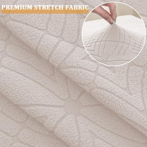 Bifaunvogel Square Ottoman Cover with Elastic Bottom S Beige