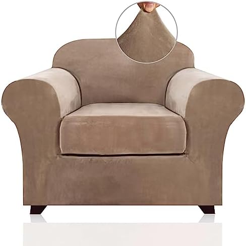 PrinceDeco Velvet Plush Chair Cover Set 2 Piece