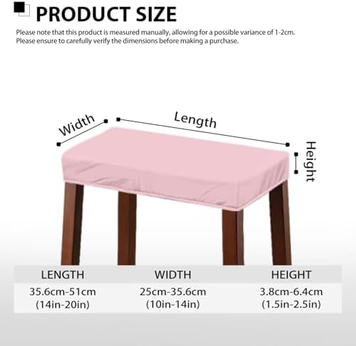 Pink 2pcs Rectangle Stool Covers Stretch with Elastic