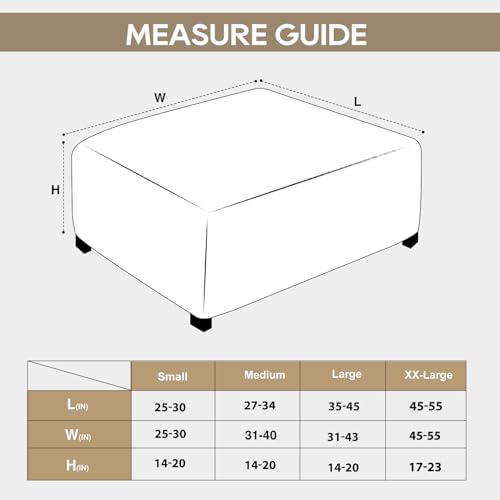 NeColorLife Velvet Ottoman Cover Square Large Cream