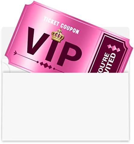 Wuguimeii Double-Sided Birthday Party Invitations with Envelopes Rose Red