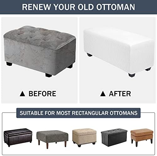 CONRUSER Stretch Ottoman Covers for Living Room Furniture Protector