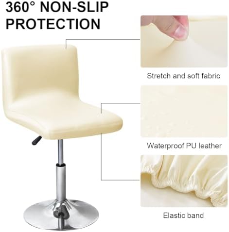 Bifaunvogel Waterproof Bar Stool Covers Set of 2 Beige