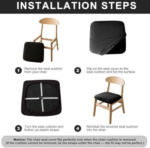 Genina Waterproof Dining Chair Covers 4 Pcs Dark Gray