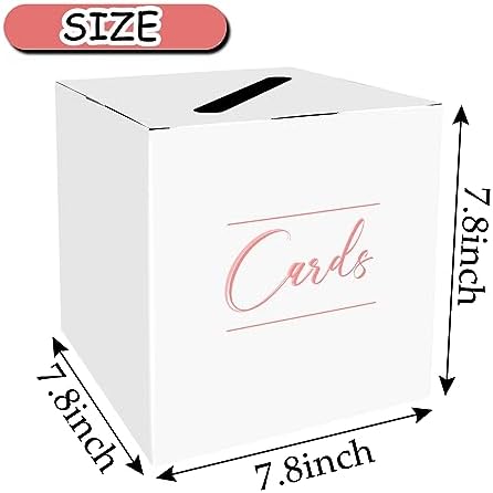 HEIPINIUYE White Pink Card Box Wedding Gift Holder for Parties Birthdays Raffles