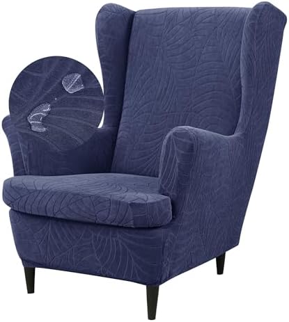 HFCNMY Wingback Chair Covers 2 Pieces Blue