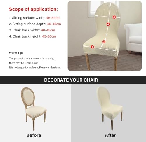 KCCRHIN 4pcs Round Back Dining Chair Covers