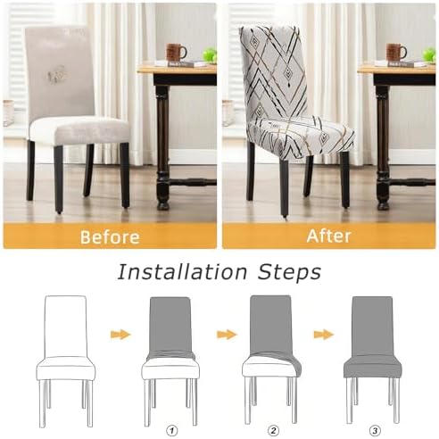 YISUN Dining Chair Covers 4 Pack Light Beige