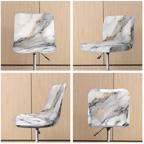 White Marble Stool Covers with Backs Set of 2
