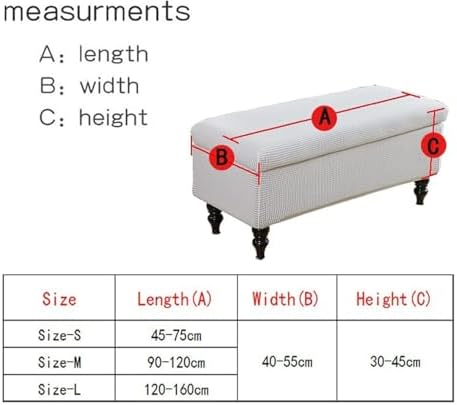 Yvessvi Rectangular Ottoman Cover Stretchable Storage Bench Footrest Slipcover