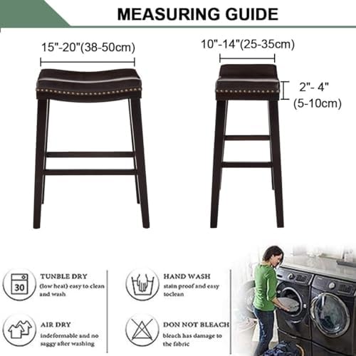 Waterproof PU Bar Stool Covers Set of 2 Light Green
