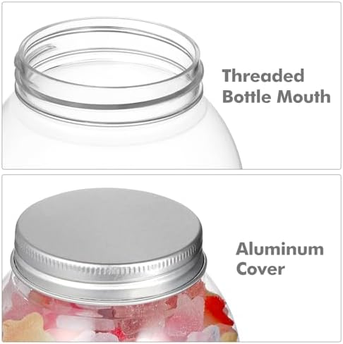 10pcs Clear Plastic Snow Globe Candy Containers with Aluminum Lid
