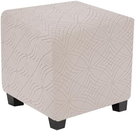 Bifaunvogel Square Ottoman Cover with Elastic Bottom S Beige