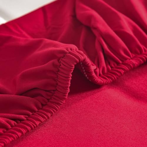 Red Swivel Bar Stool Covers Set of 4 for Low Back Chairs