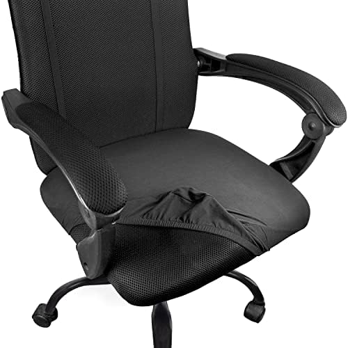 Thyores 2 Pcs Office Chair Seat Covers Black