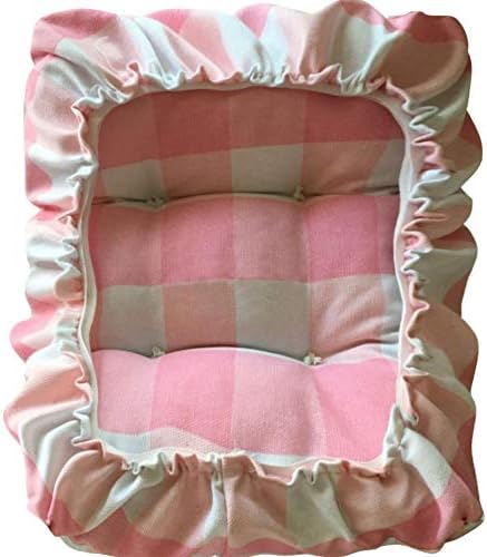 Tinton Life Padded Rectangle Bar Stool Cover Cushion Plaid Pink 12x16