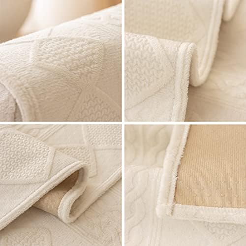 vctops Boho Geometric Plush Sofa Cover Non-Slip Furry Sectional