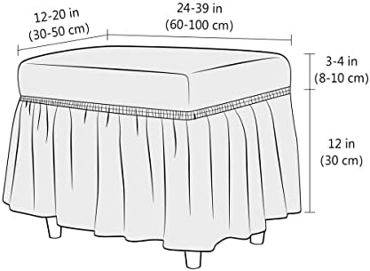 SZJIAHTM Stretch Ottoman Cover with Skirt