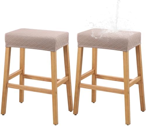 YISUN Stool Covers 2 Pack Stretch Waterproof Saddle Seat Protector