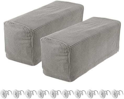 Uxcell 2pcs Stretch Armrest Covers for Chairs Sofas Taupe