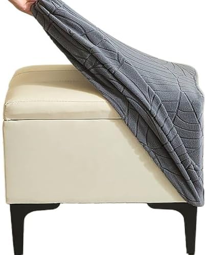 ZEaink Dark Gray Stretch Ottoman Slipcover Protector
