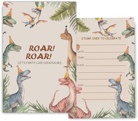 Fablus Dinosaur Birthday Invitations 4x6 30 Sets with Envelopes