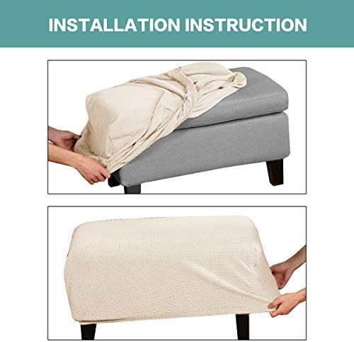 Turquoize Stretch Ottoman Cover Biscotti Beige X-Large