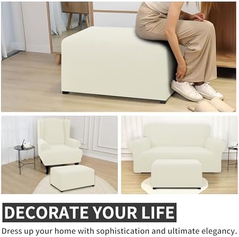 Easy-Going Dual Waterproof Stretch Ottoman Cover for Living Room