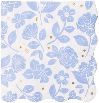 Bonjour Fete Light Blue Floral Large Paper Napkins Pack of 20