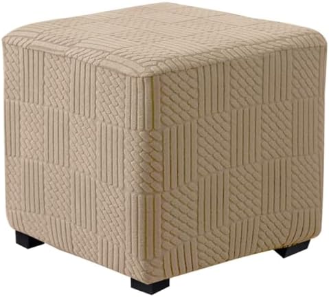 Miecoae Jacquard Velvet Footstool Cover