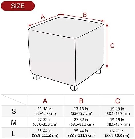 Velvet Ottoman Cover Square Footrest Protector
