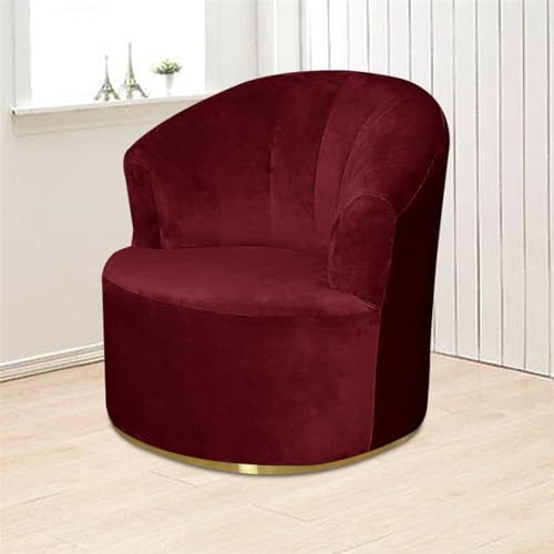 Velvet Single Swivel Barrel Chair Cover for Home Decor