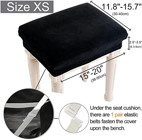 SINOSSO Soft Velvet Stool Cover Fit for Rectangular Bar Stools