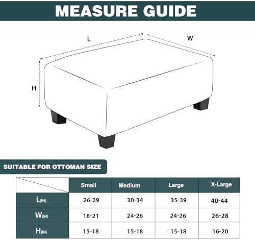 NeColorLife Waterproof Stool Cover for Rectangular Ottomans