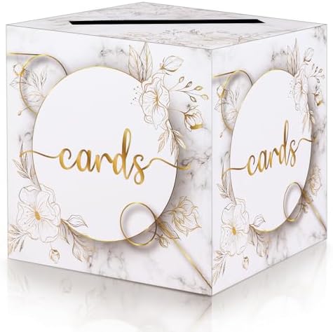 OurWarm White Card Box with Gold Flower Design